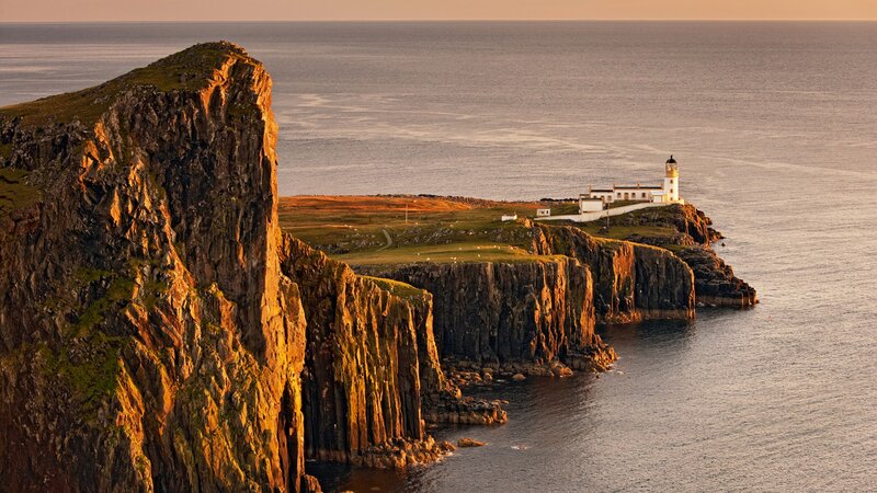 Lighthouse on Rocky Cliffs