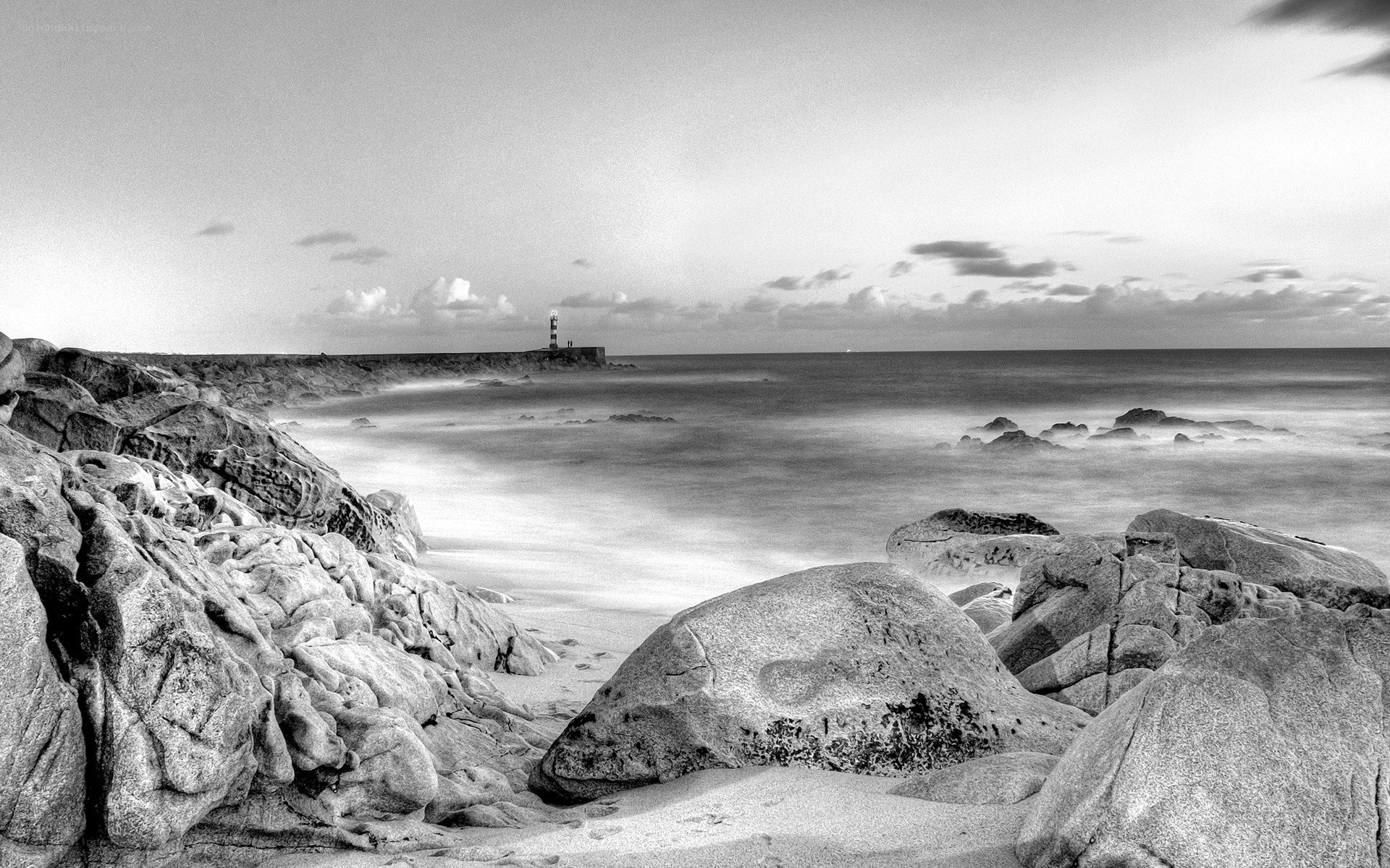 Lighthouse on rocky coast