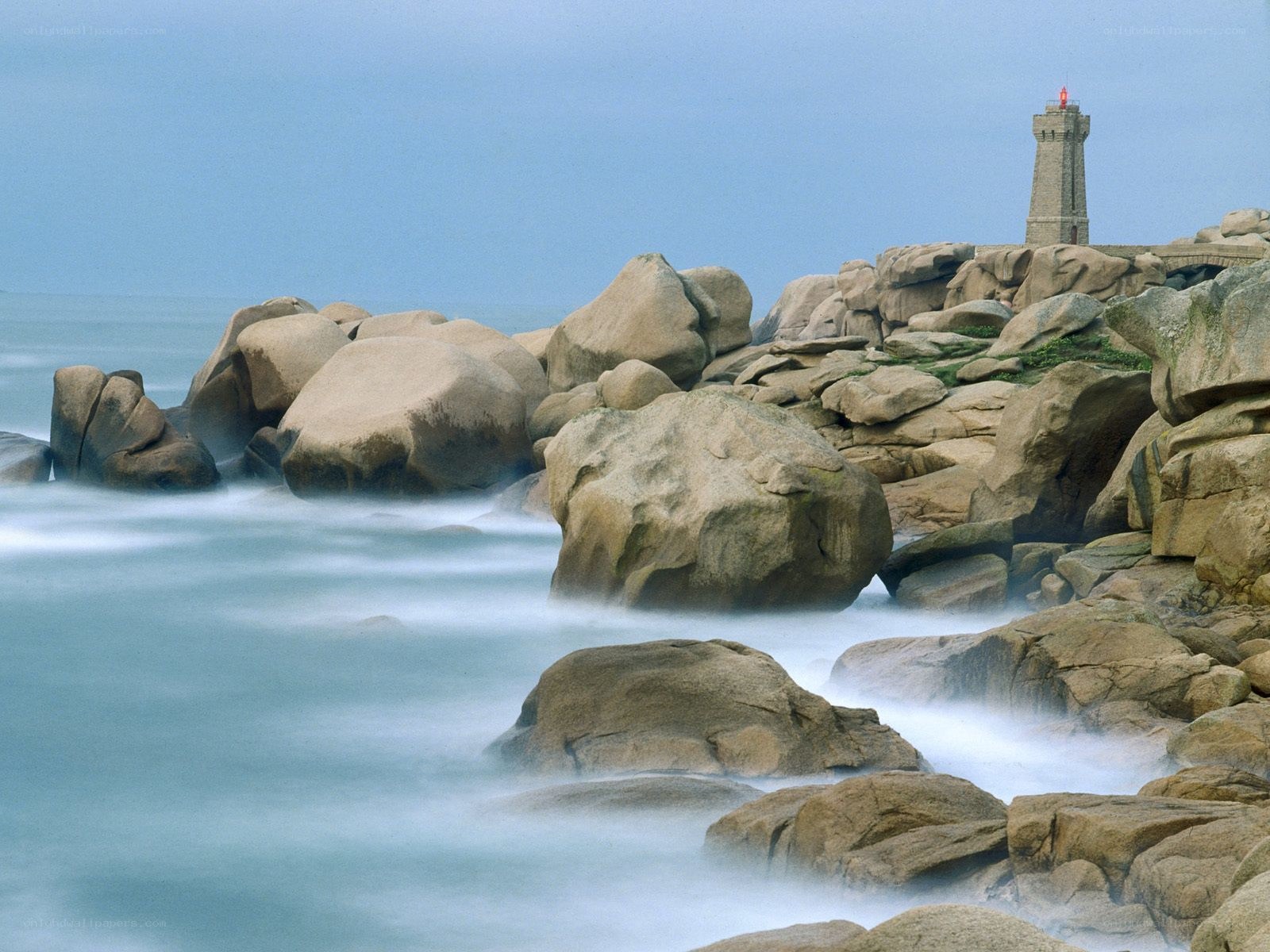 Lighthouse on rocky coast
