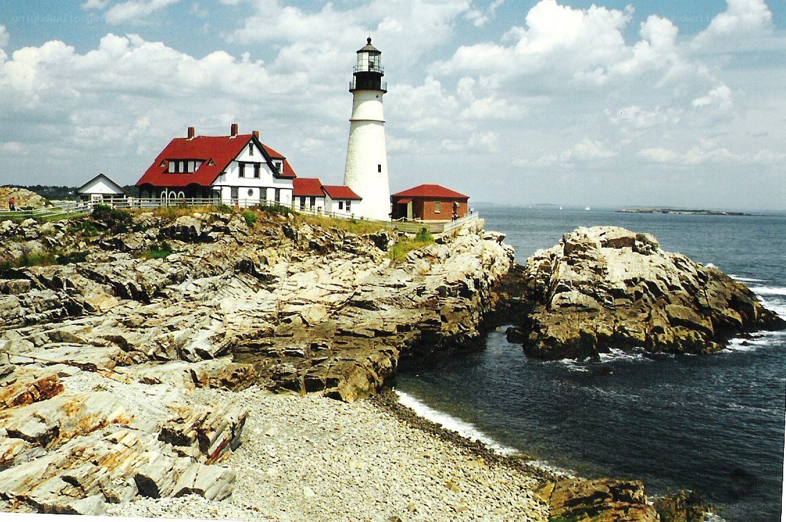 Lighthouse on rocky coast