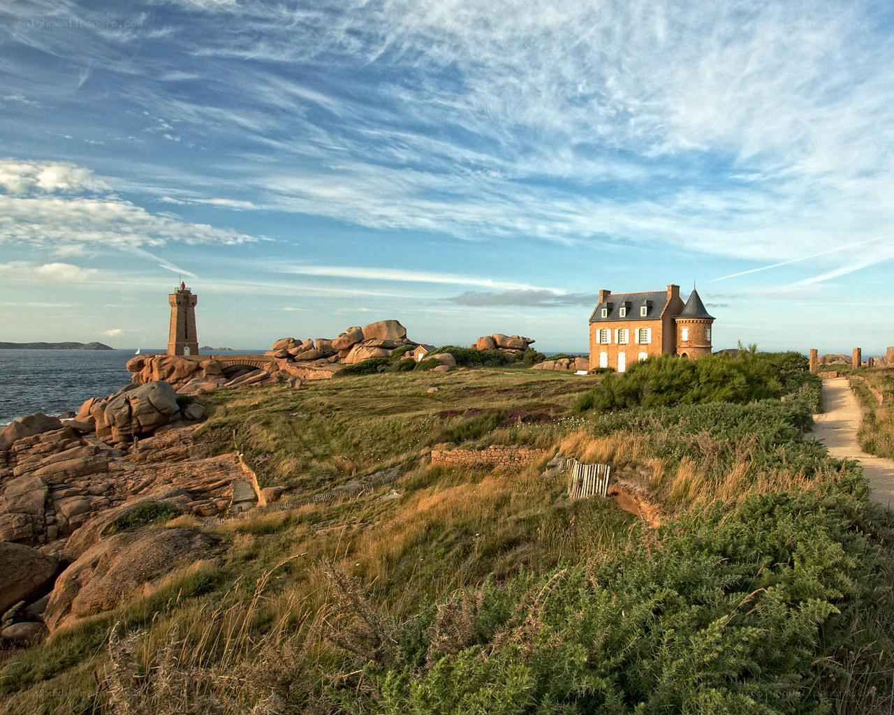 Lighthouse on rocky coast