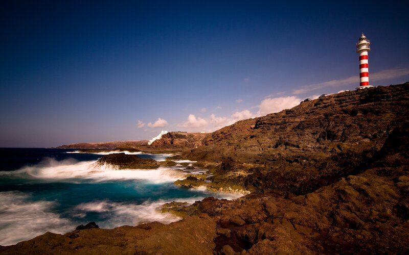 Lighthouse on rocky coast