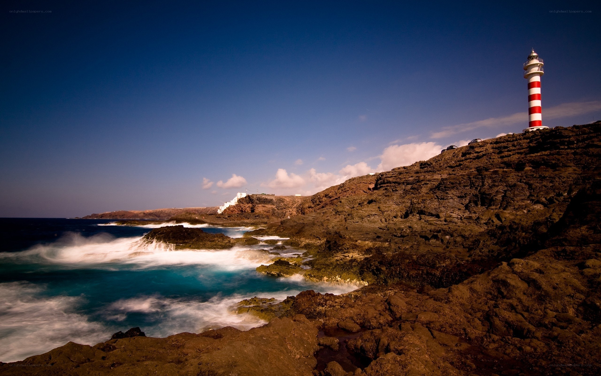 Lighthouse on rocky coast