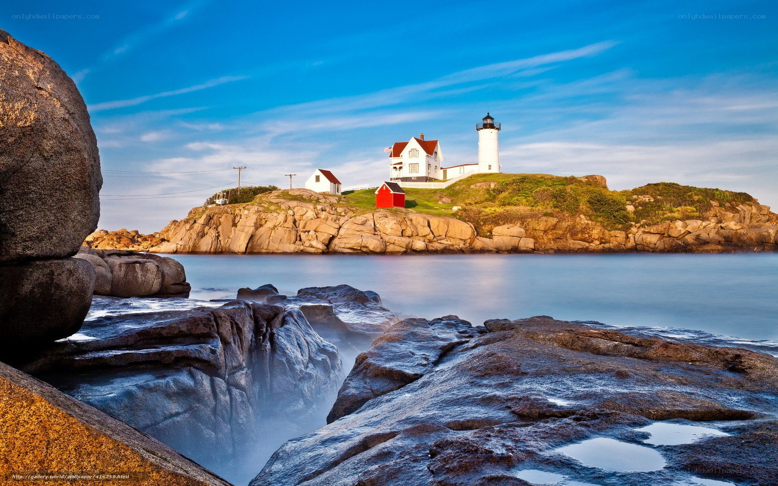 Lighthouse on rocky coast