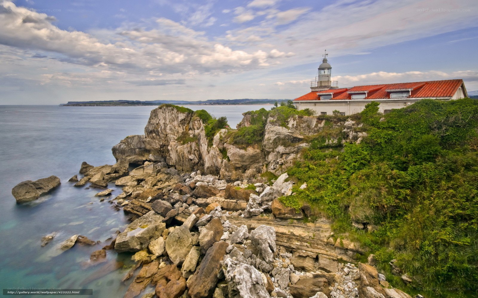 Lighthouse on rocky coast