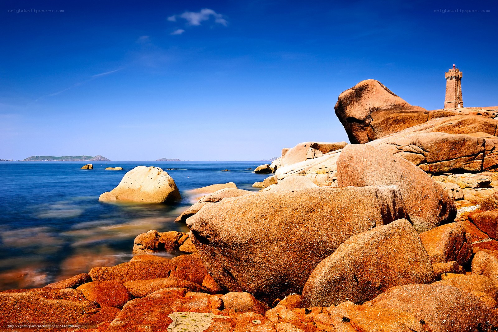Lighthouse on rocky coast