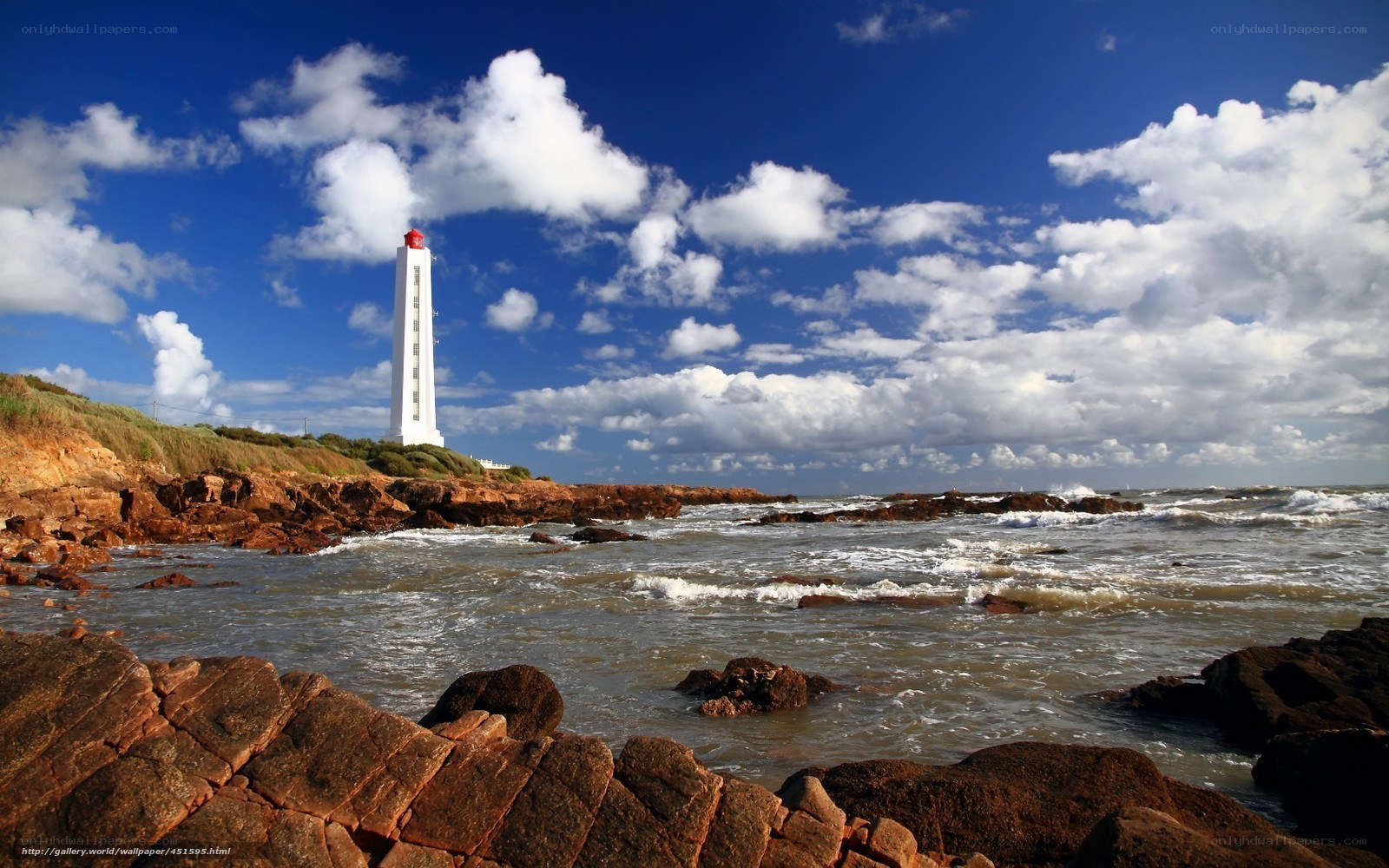 Lighthouse on rocky coast