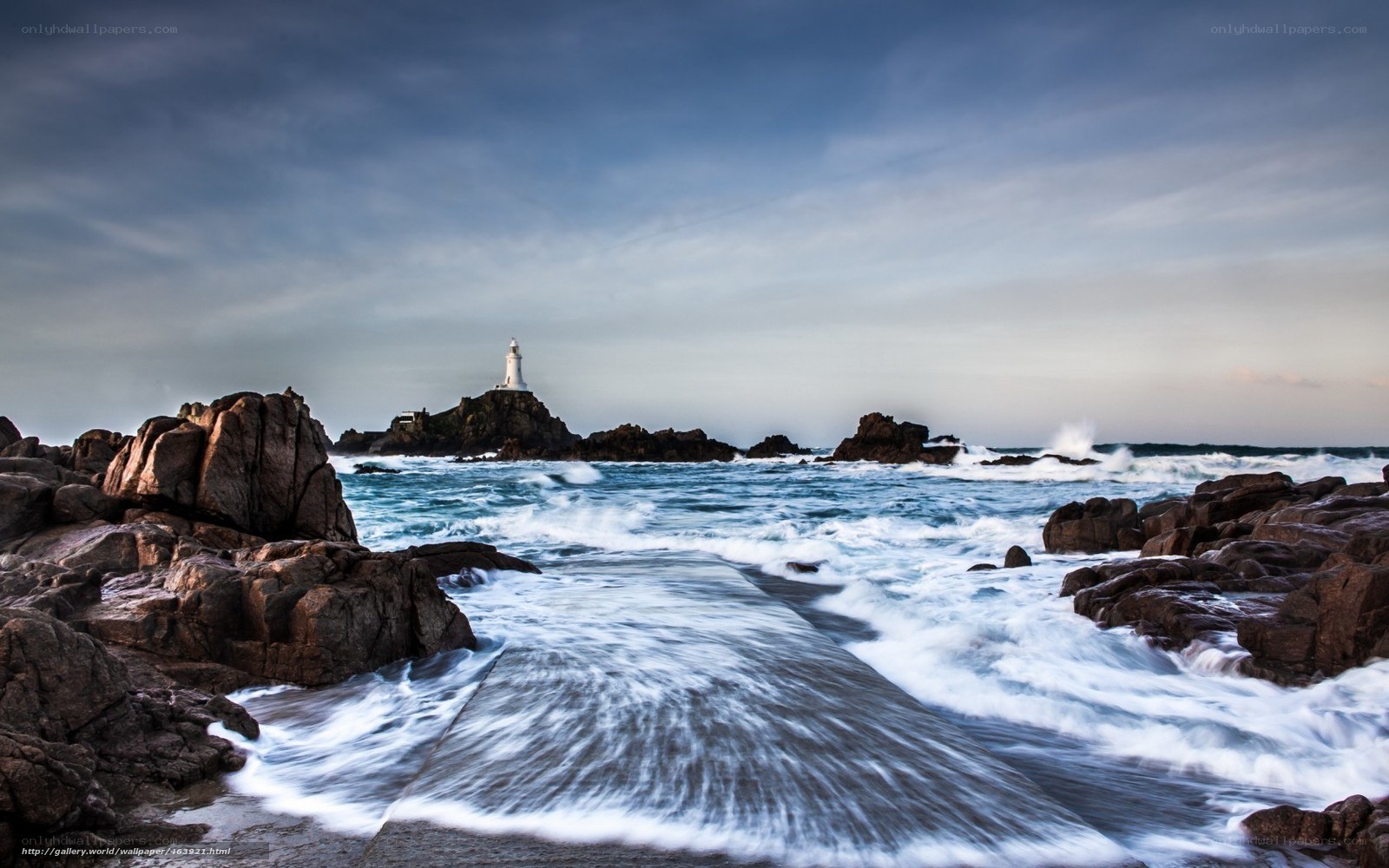 Lighthouse on rocky coast