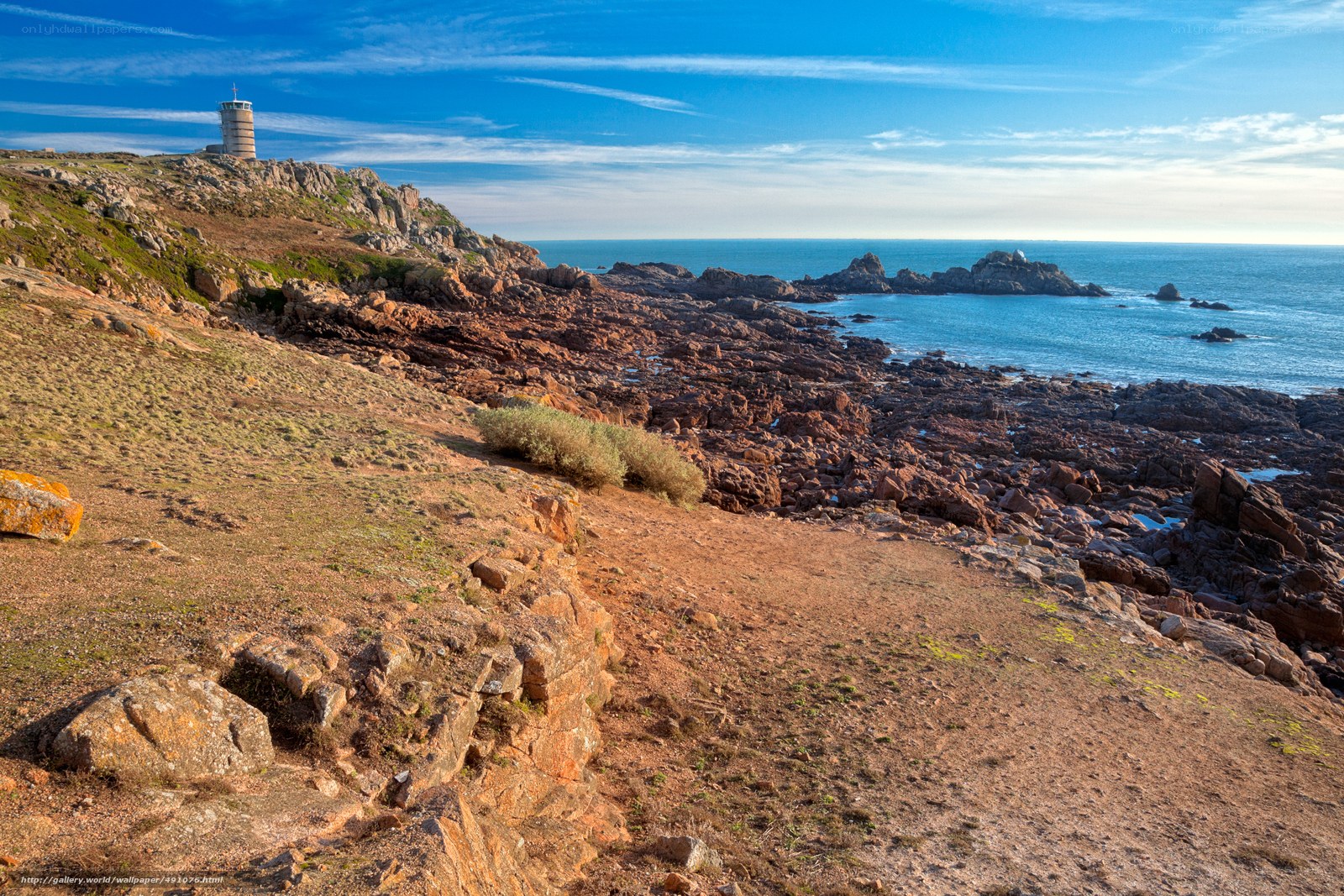 Lighthouse on rocky coast