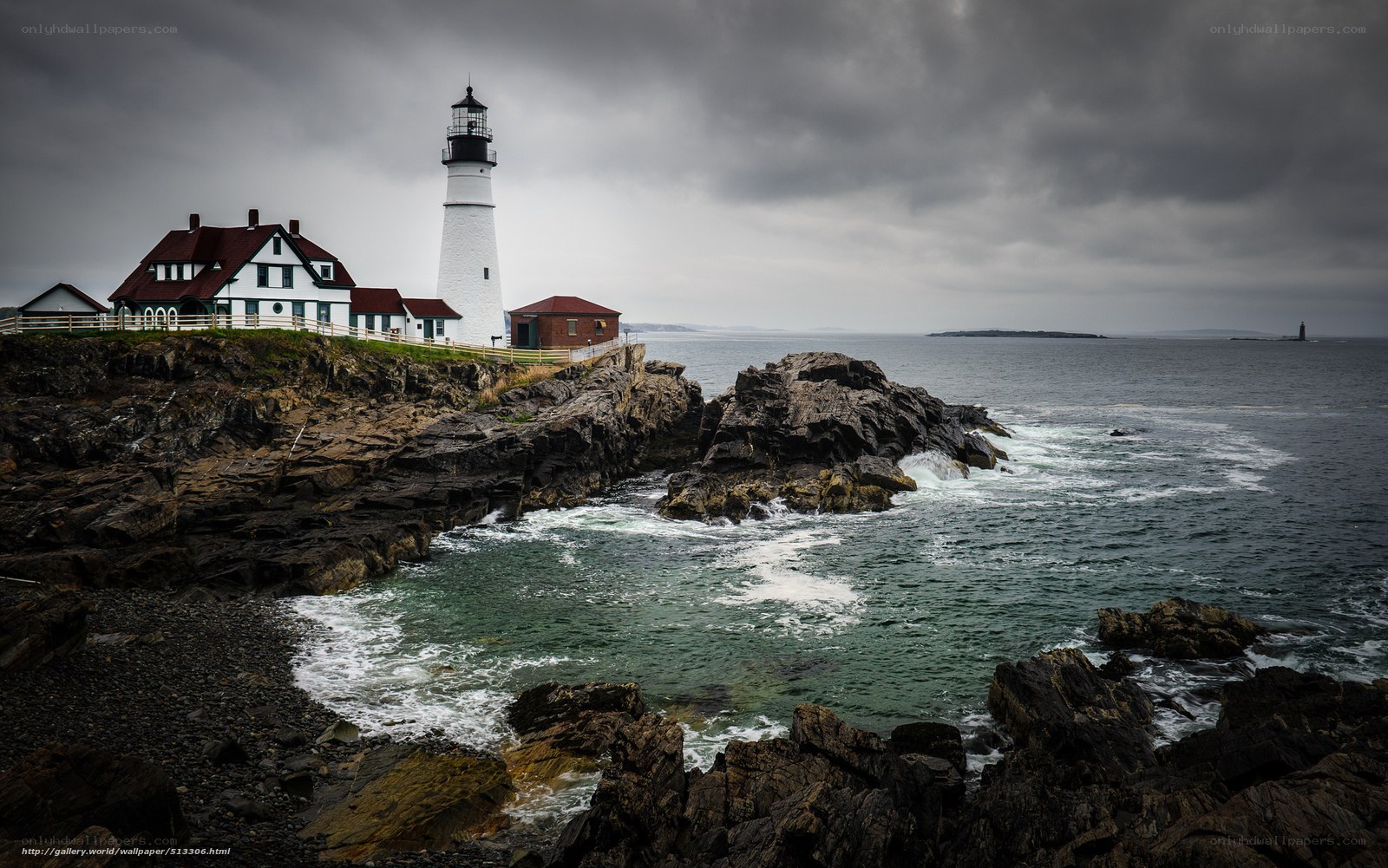 Lighthouse on rocky coast