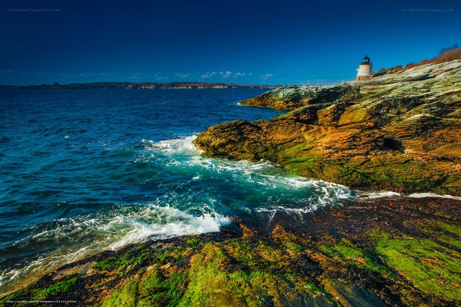 Lighthouse on rocky coast