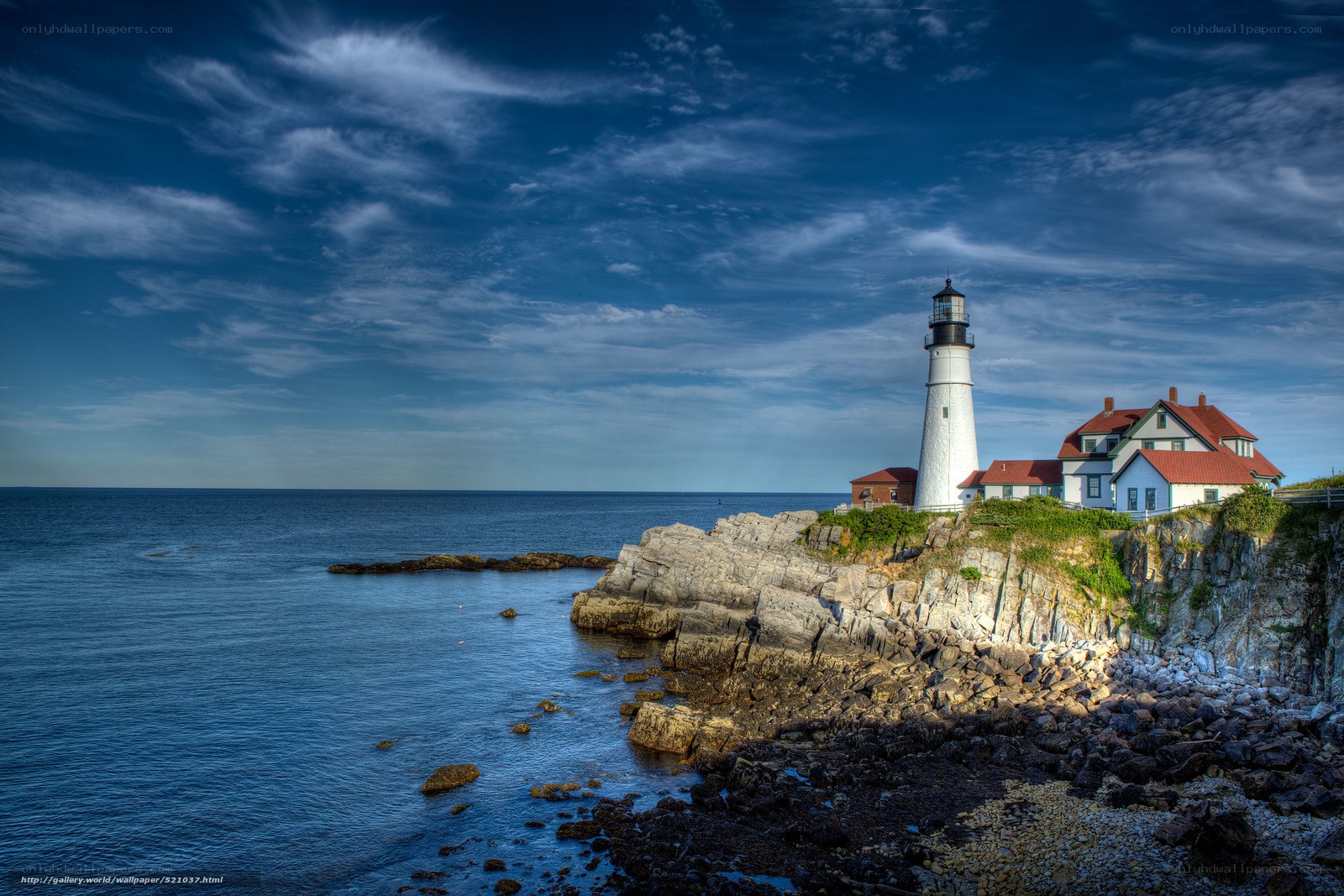 lighthouse on rocky coast