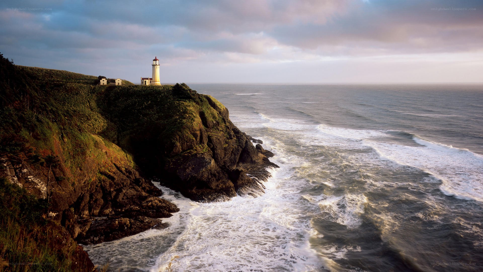 lighthouse on rocky coast
