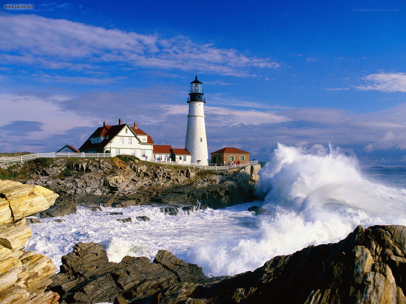 Lighthouse on rocky coast