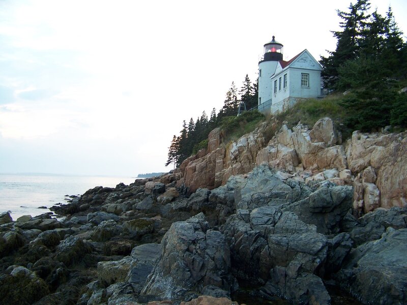 lighthouse on rocky coast