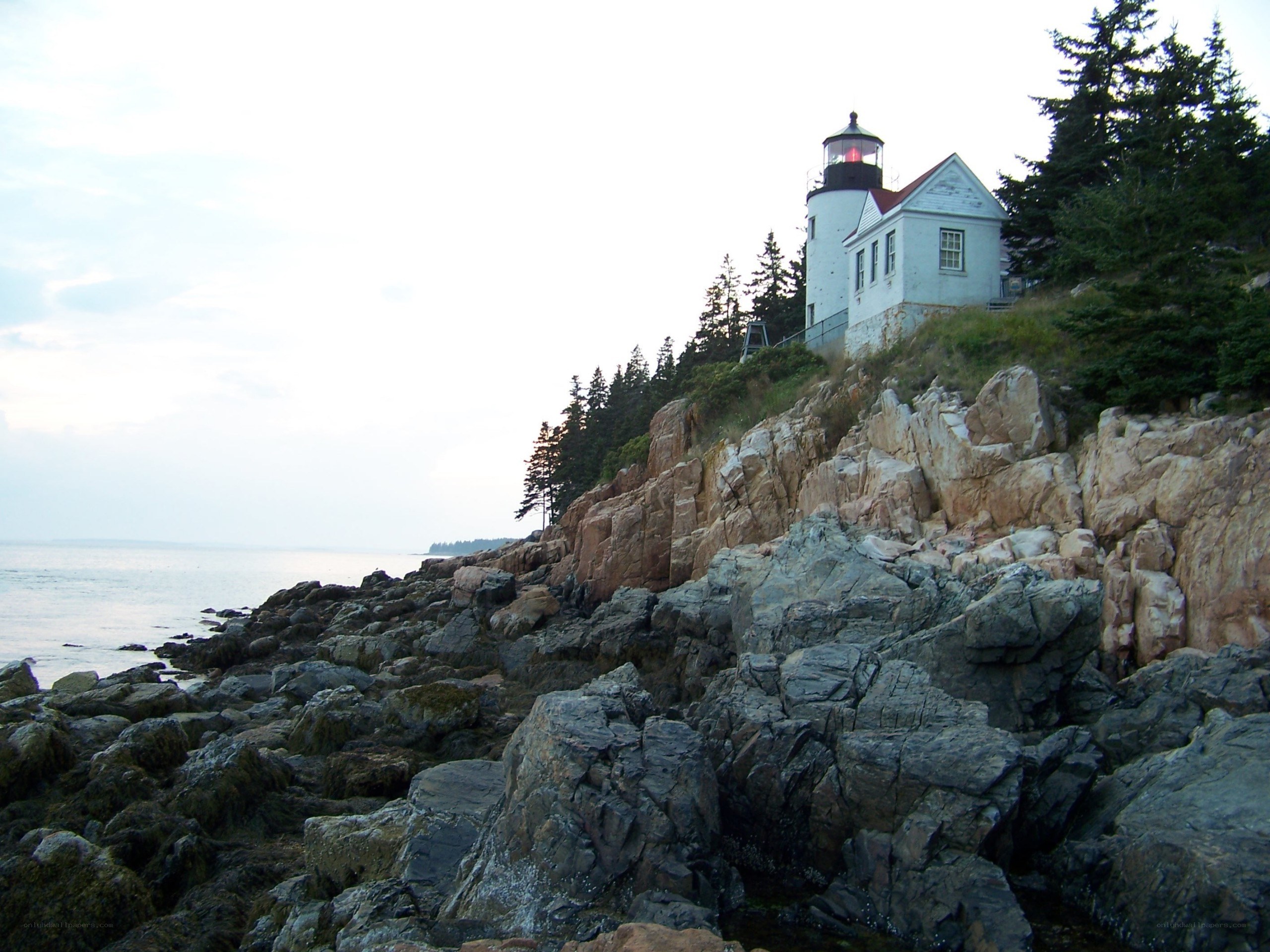 lighthouse on rocky coast