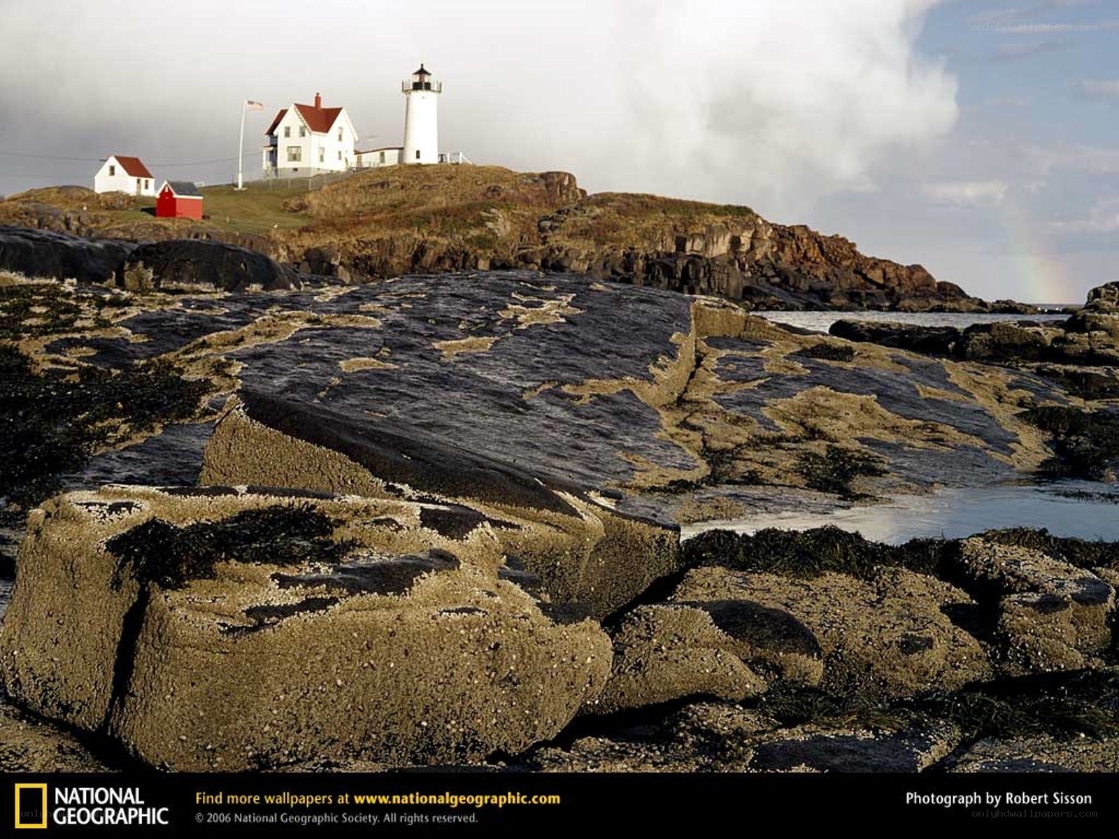 Lighthouse on rocky coast