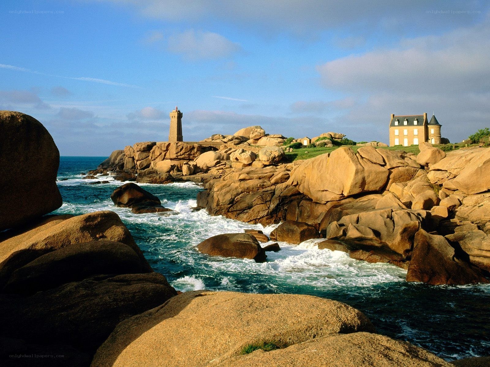 Lighthouse on rocky coast
