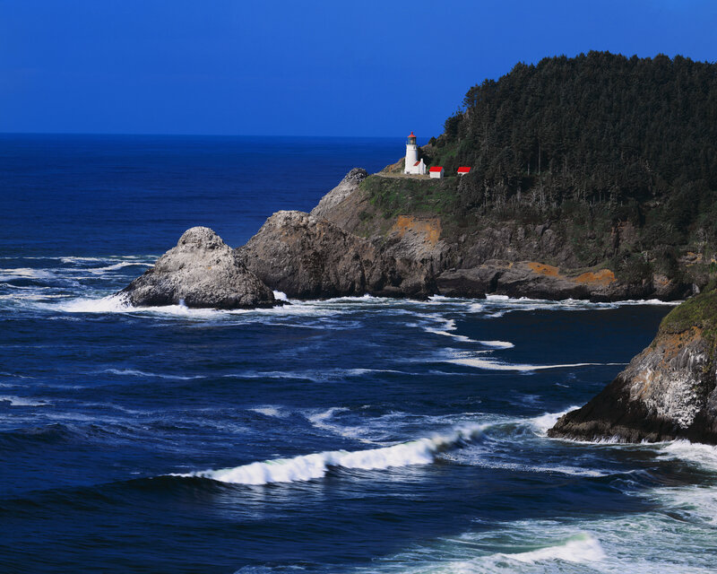 lighthouse on rocky coast