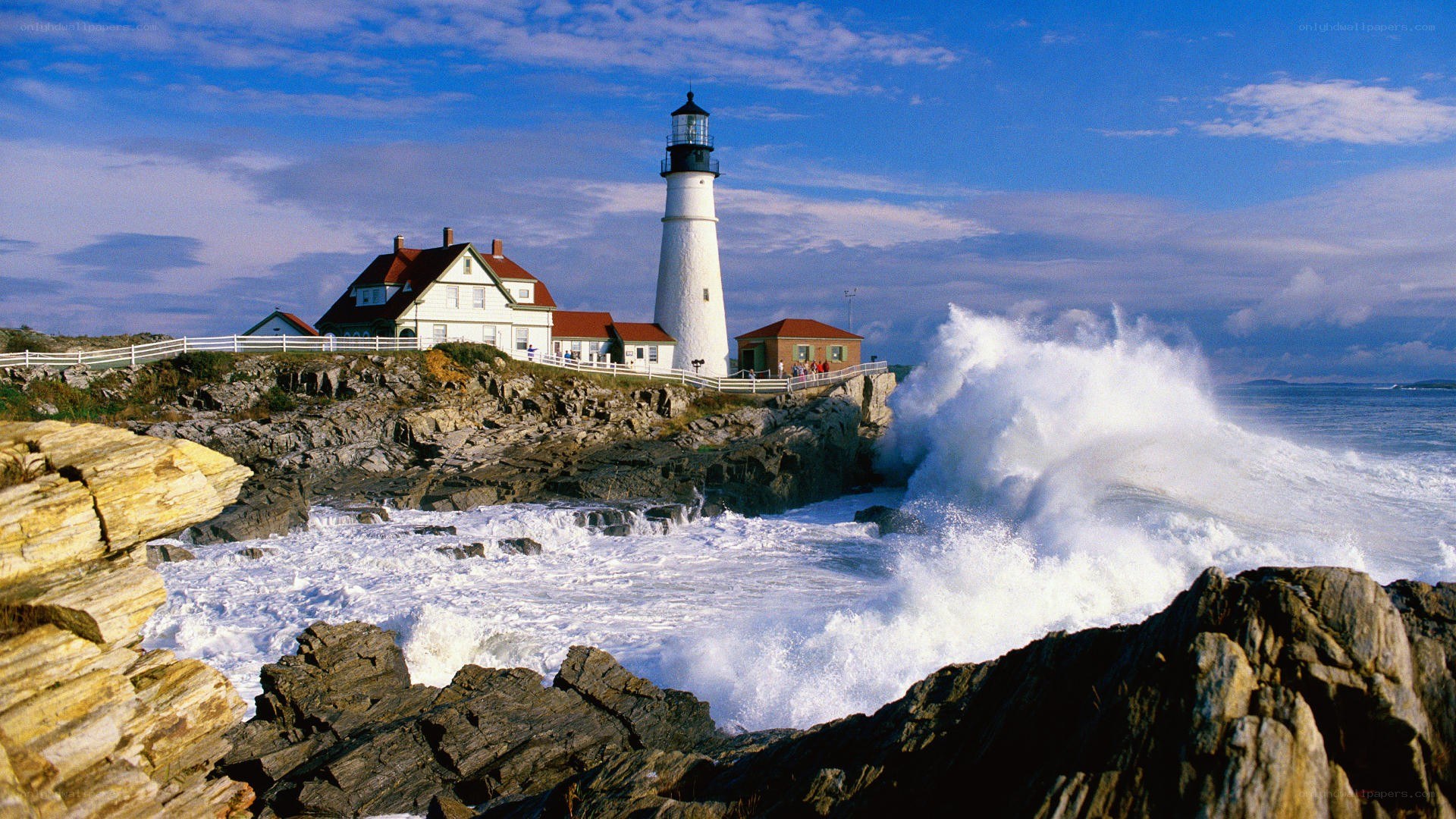 Lighthouse on rocky coast