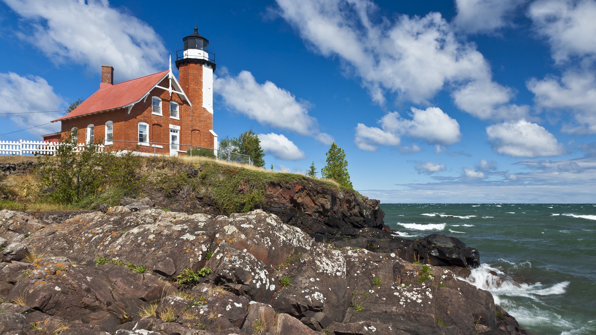 Lighthouse on rocky coast