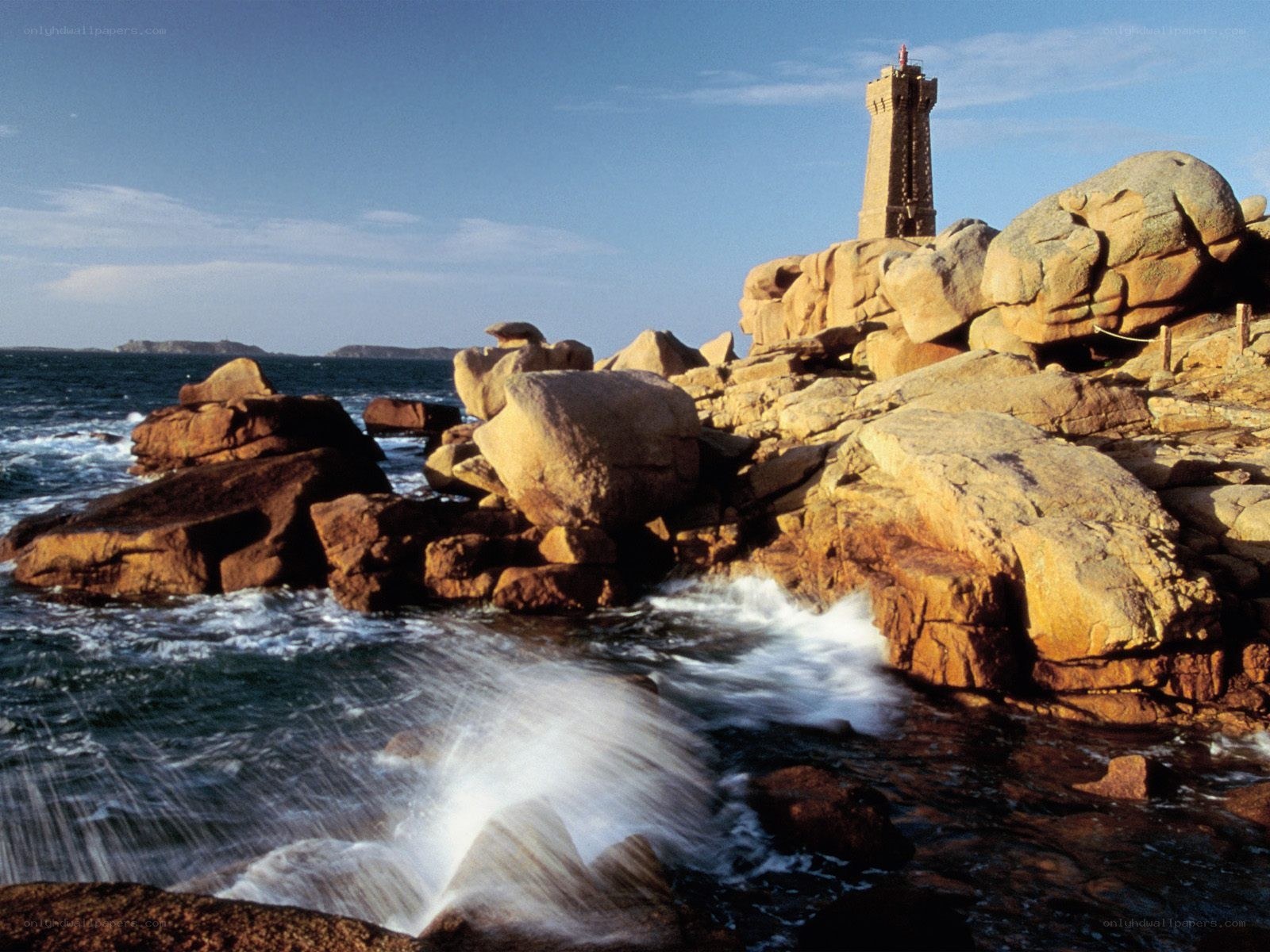 Lighthouse on rocky coast