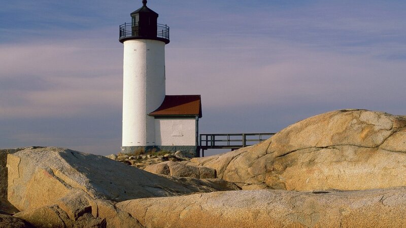 lighthouse on rocky coast