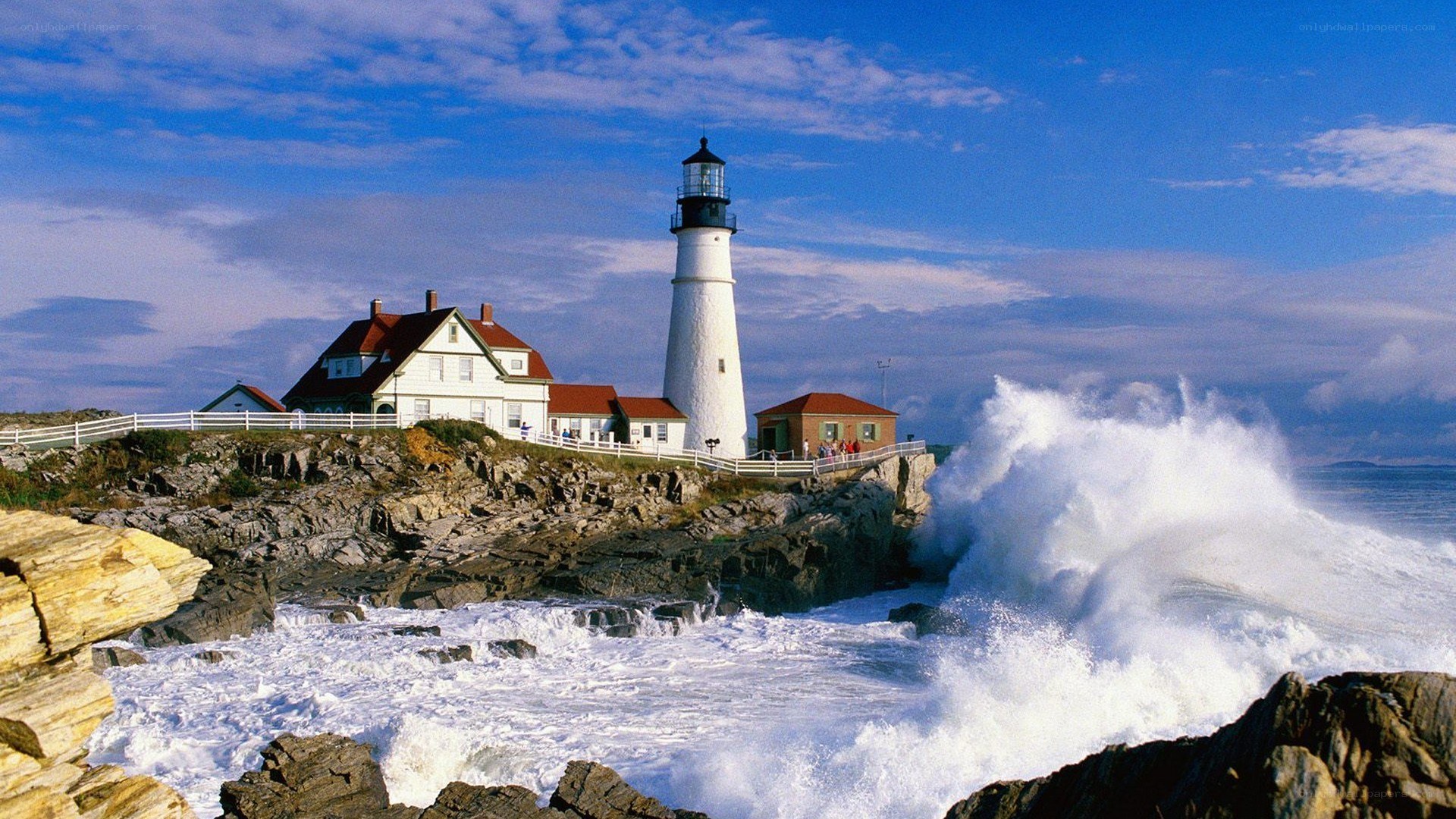 Lighthouse on rocky coast