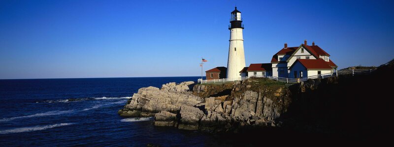 lighthouse on rocky coast