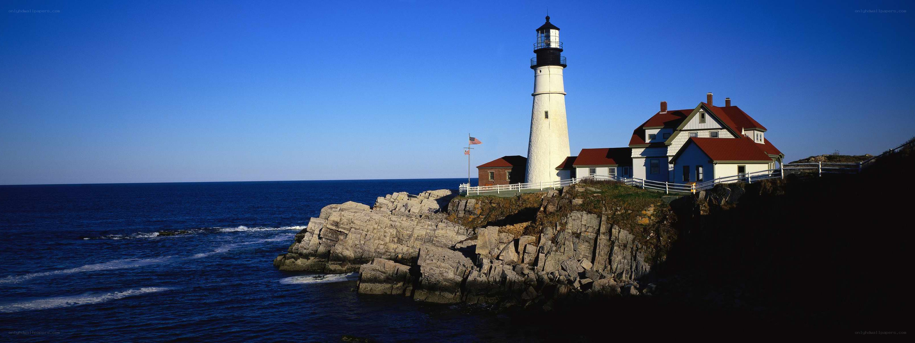 lighthouse on rocky coast