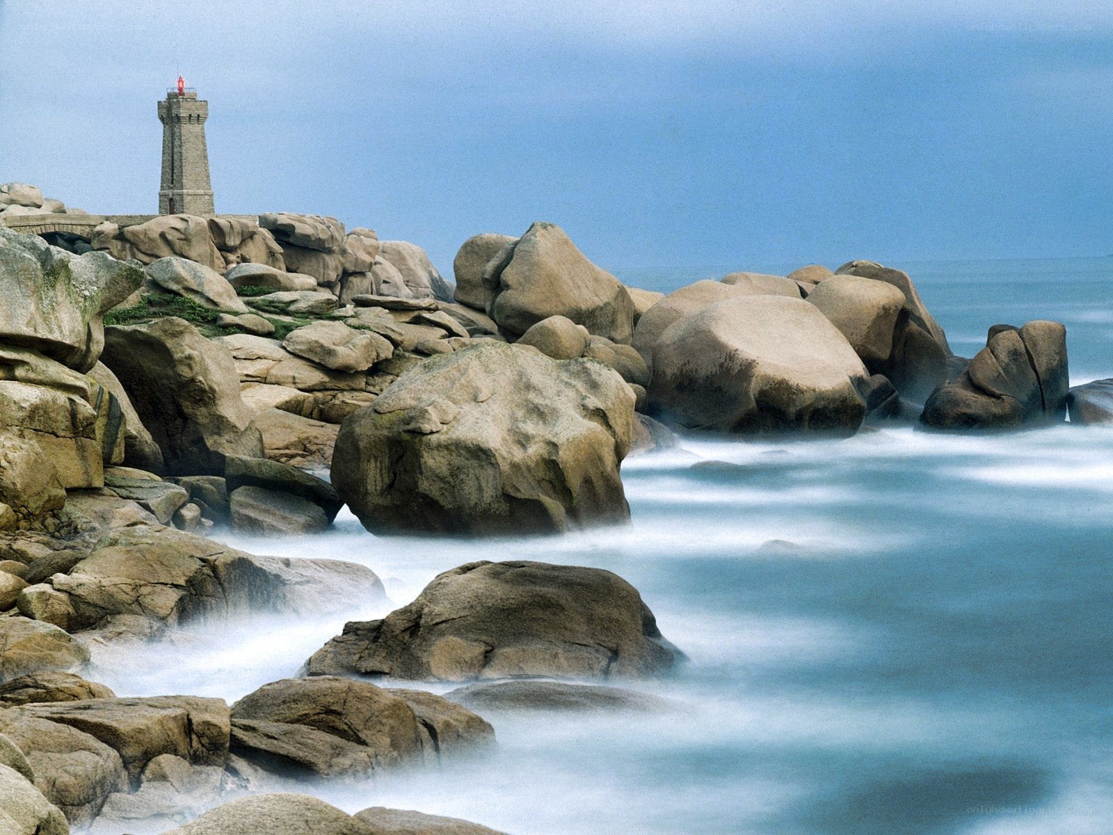 Lighthouse on rocky coast