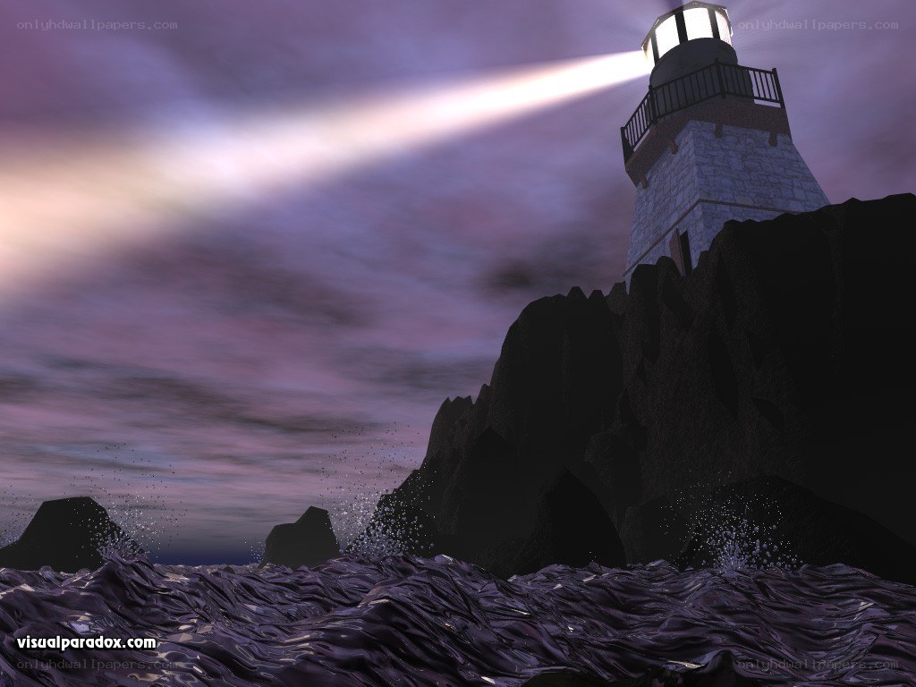 Lighthouse on rocky coast