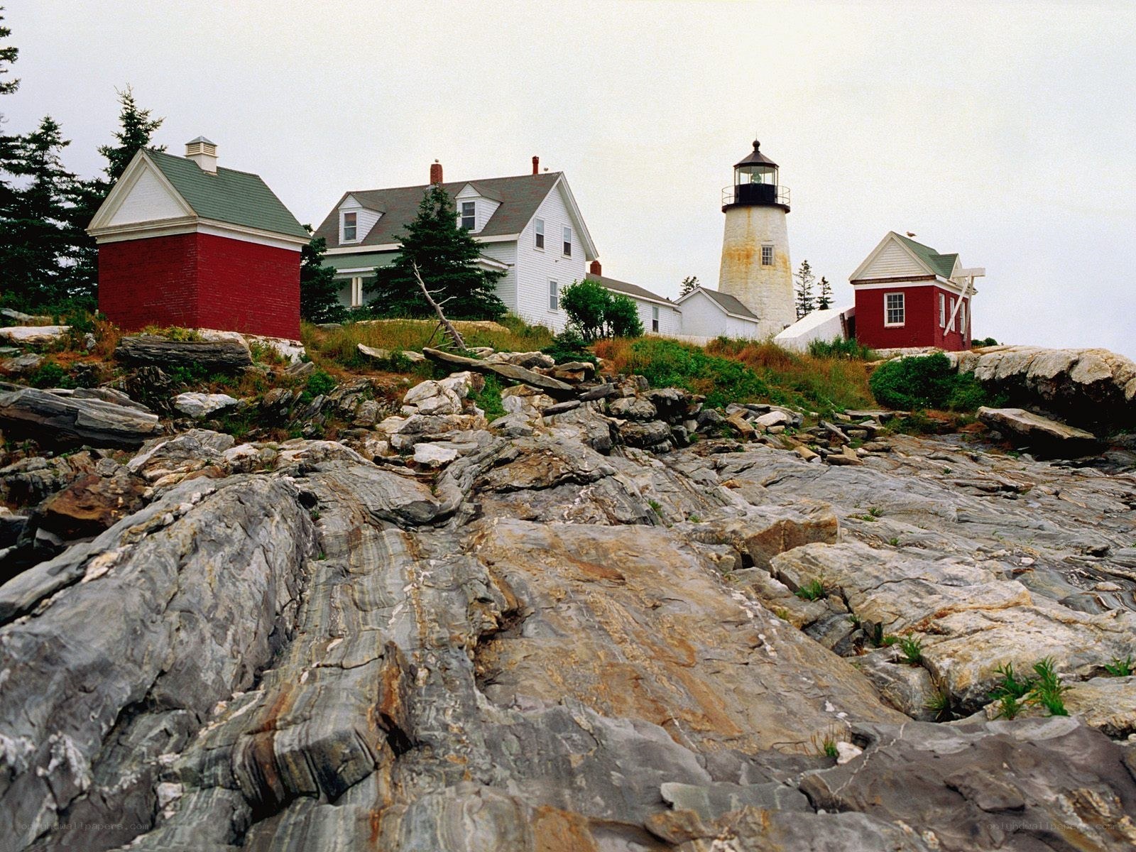 lighthouse on rocky coast