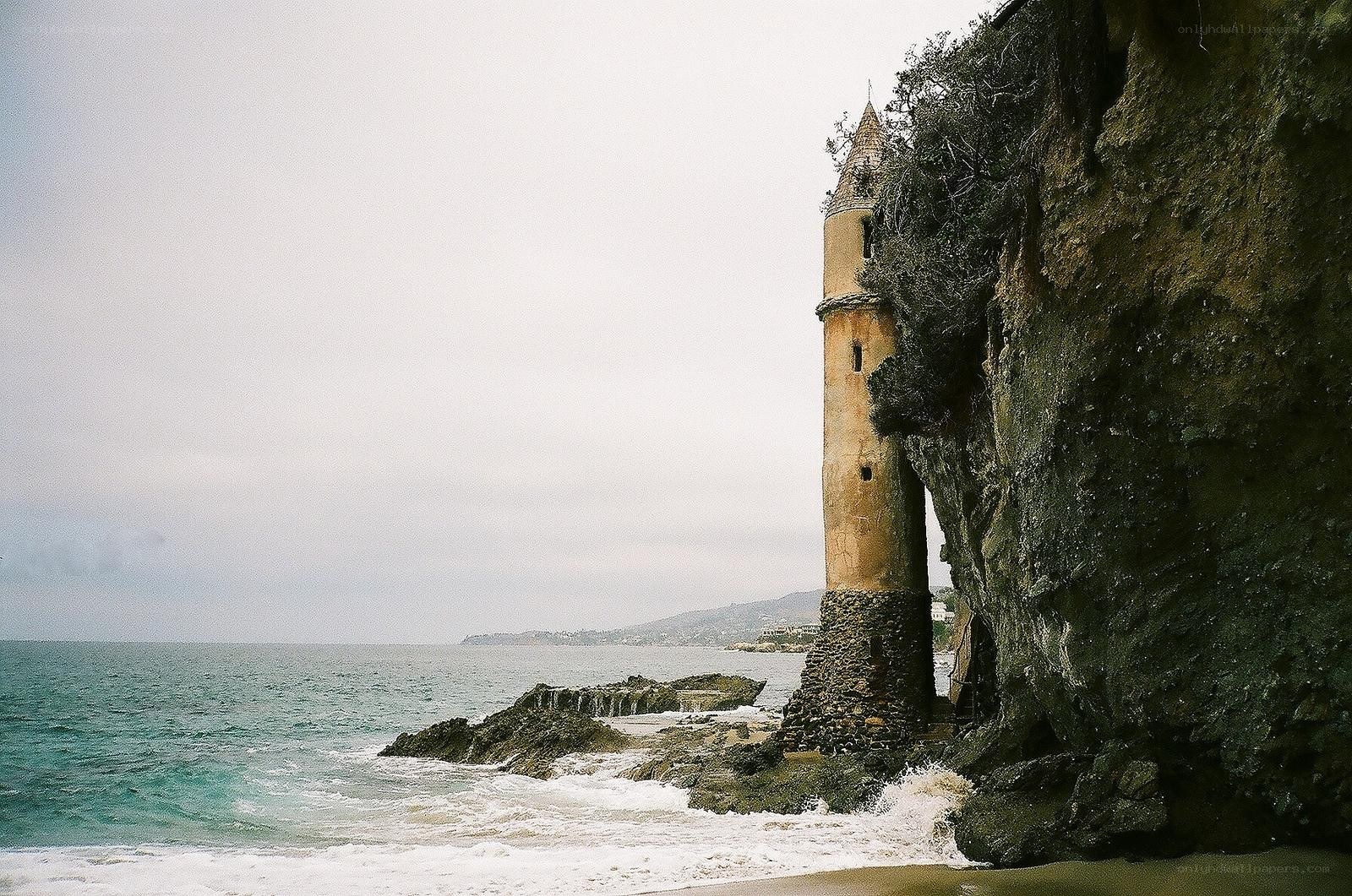 lighthouse on rocky coast