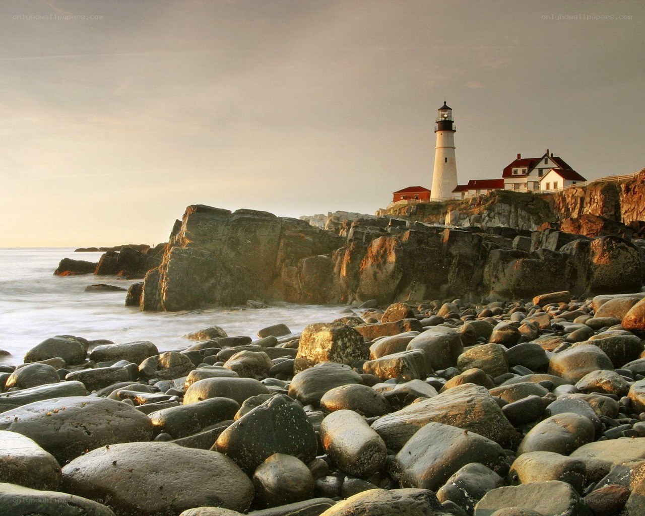 Lighthouse on rocky coast