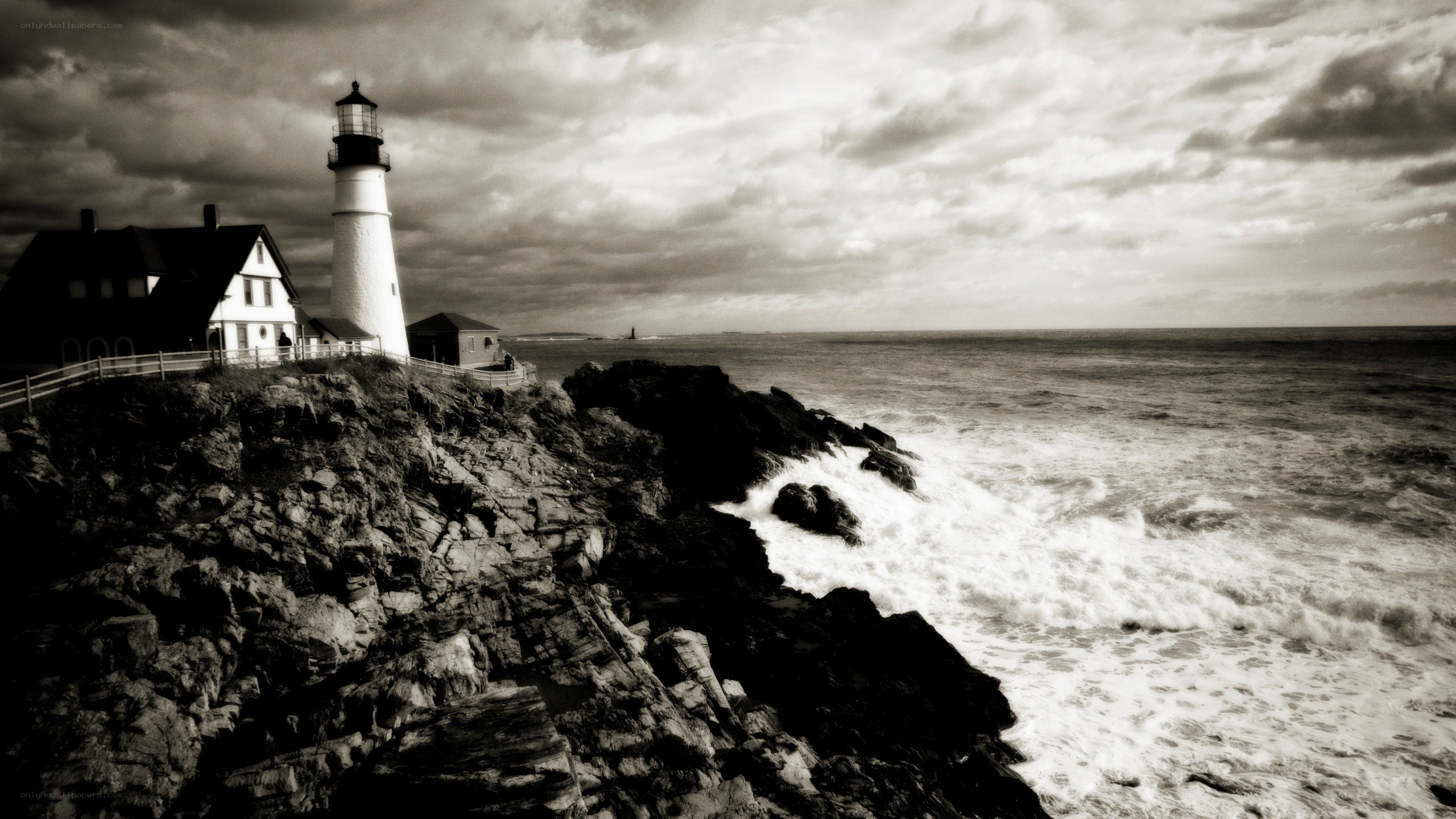 lighthouse on rocky coast