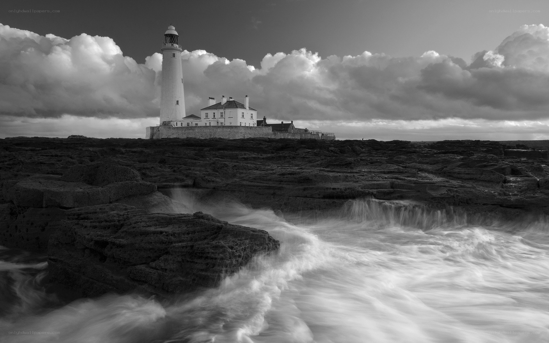 Lighthouse on rocky coast