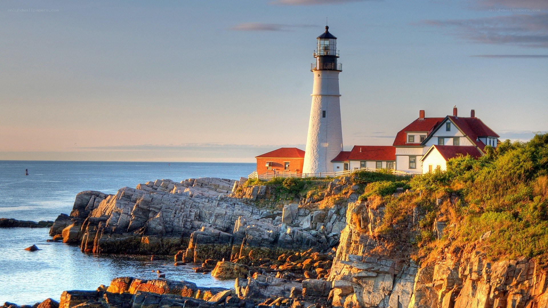 lighthouse on rocky coast