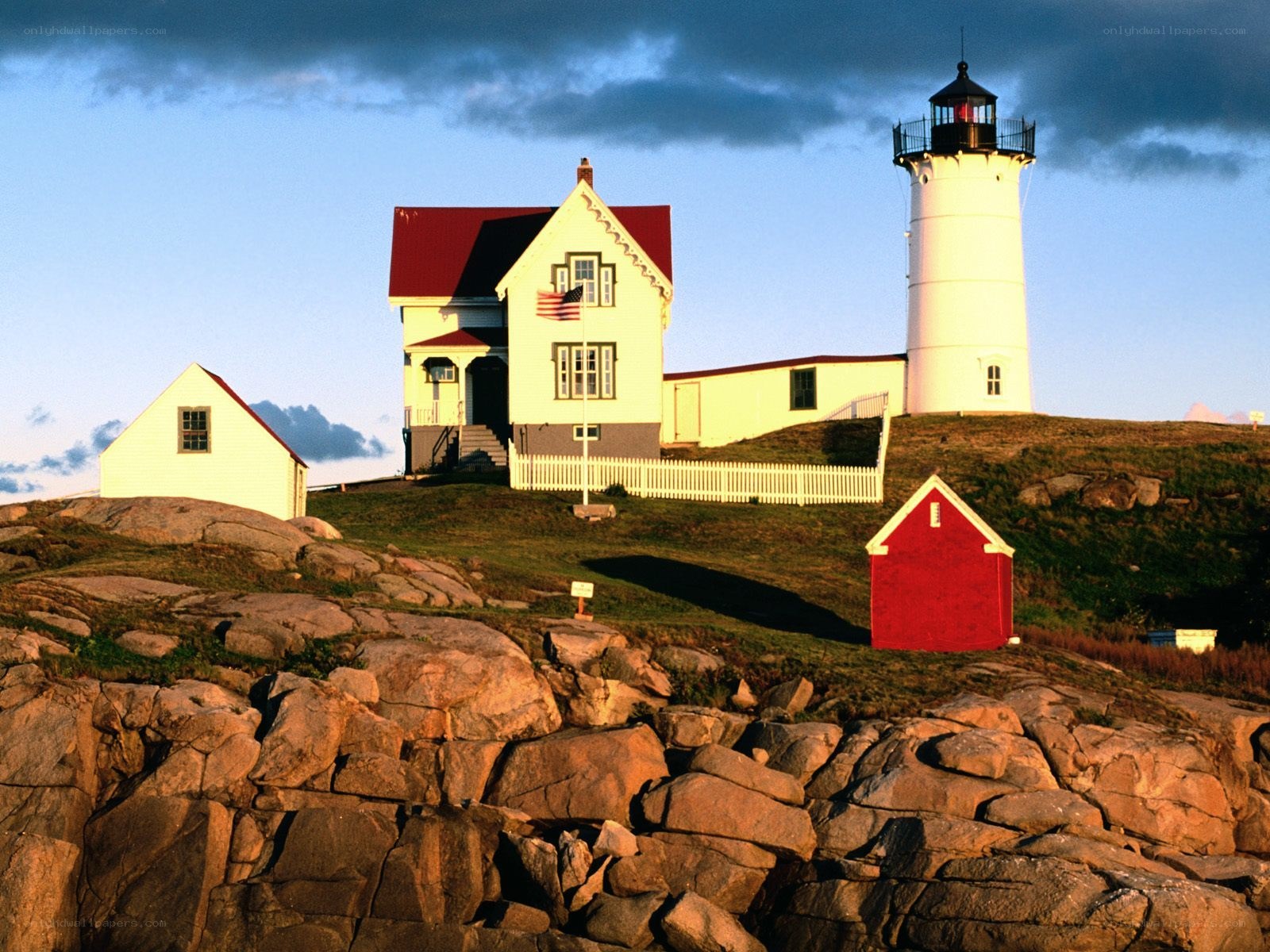 Lighthouse on rocky coast