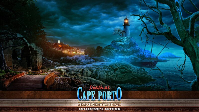 Lighthouse on Rocky Coast — Blue, Dramatic, Night, Digital Art, Town