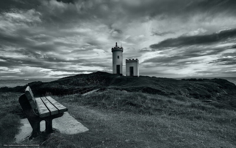 Lighthouse on Rocky Hill — Black