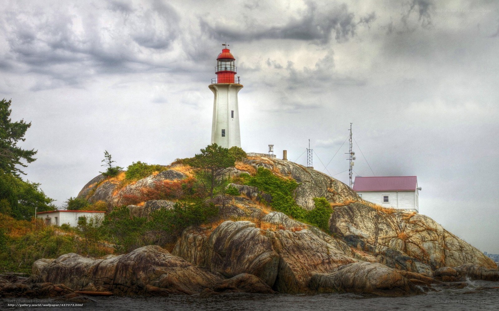 Lighthouse on rocky island