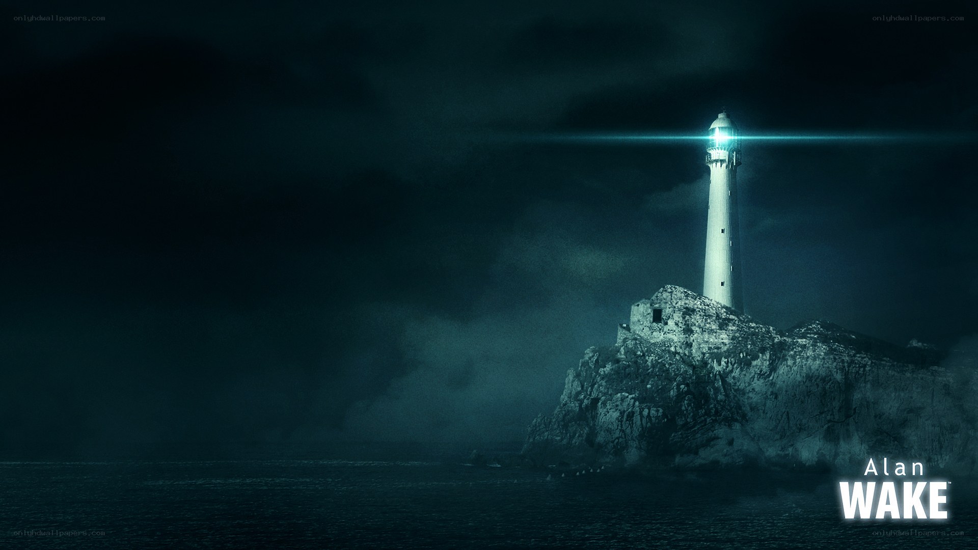 lighthouse on rocky island