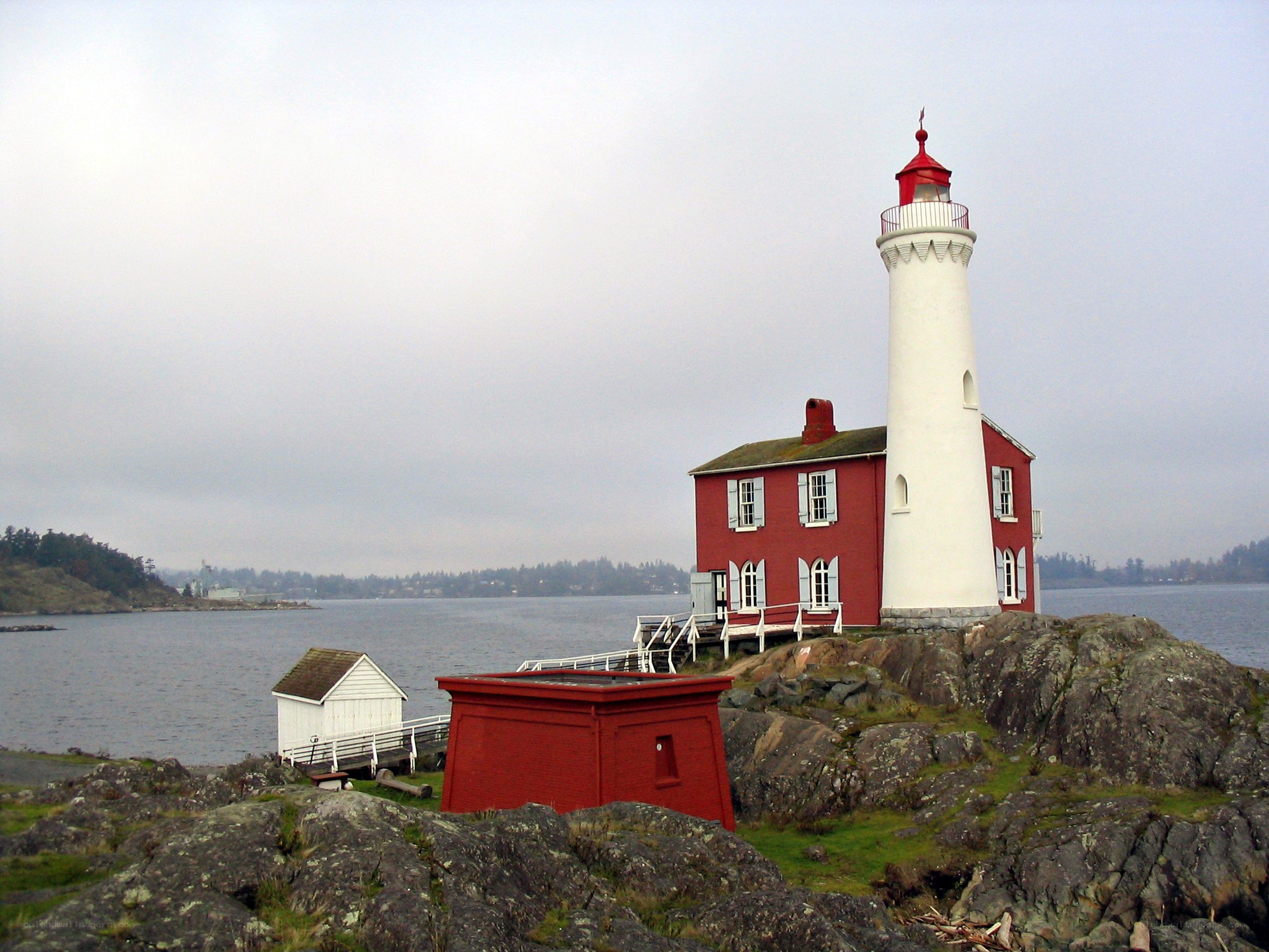 lighthouse on rocky island