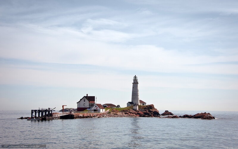 lighthouse on rocky island