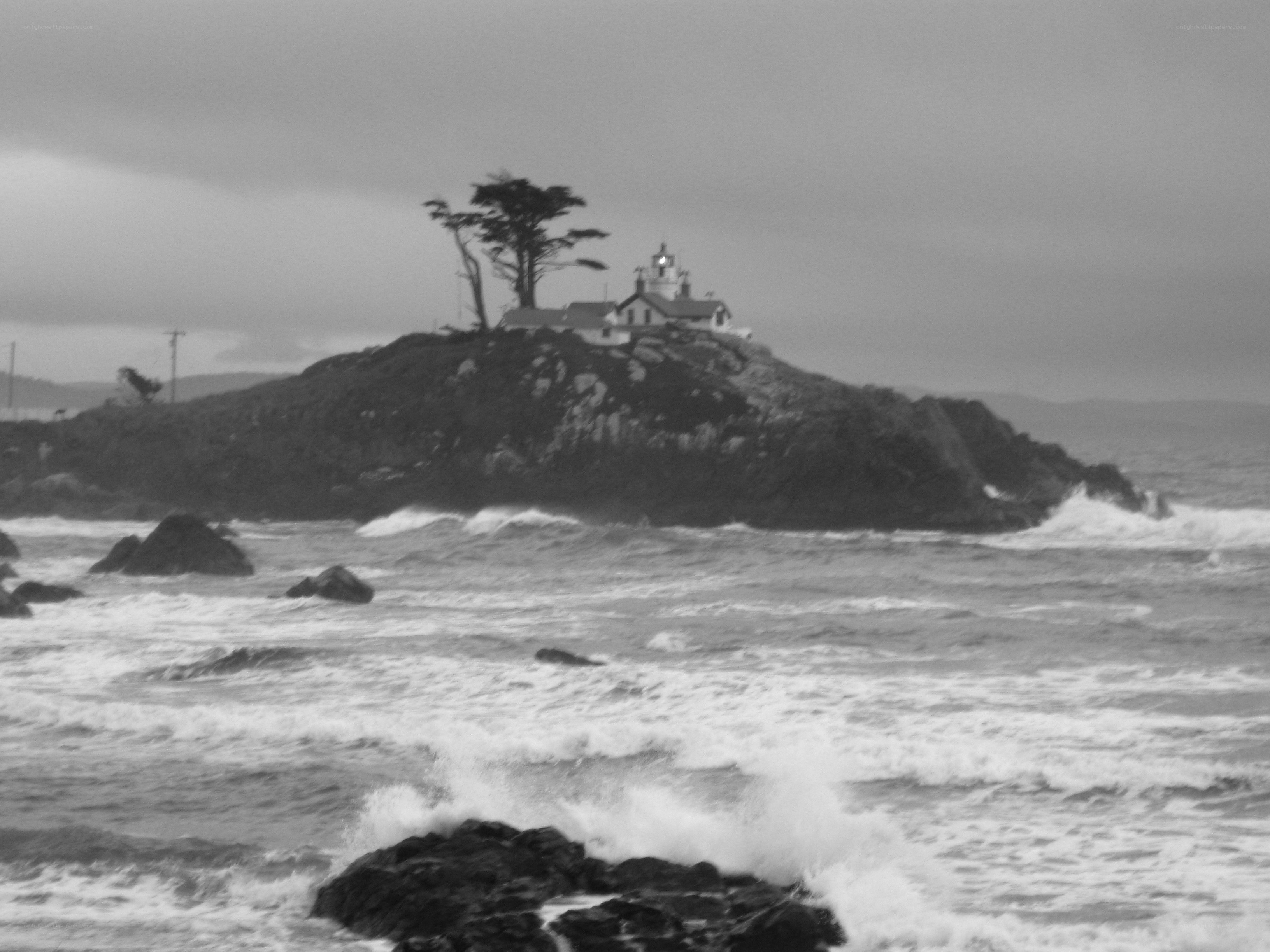 lighthouse on rocky island