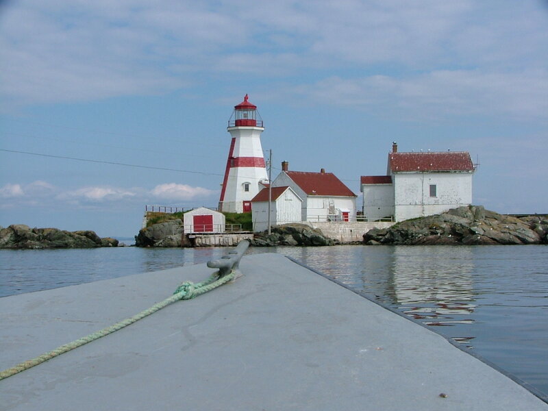 lighthouse on rocky island