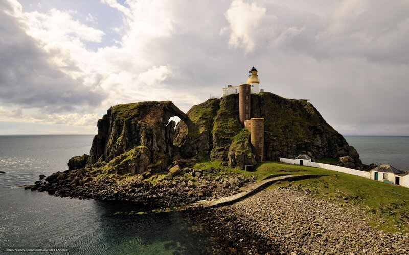 Lighthouse on rocky island