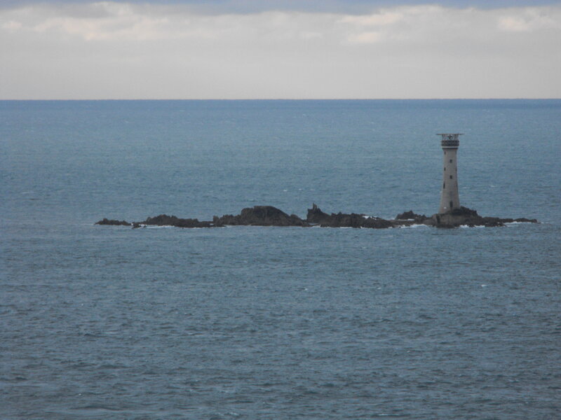 Lighthouse on Rocky Island — Blue, Calm