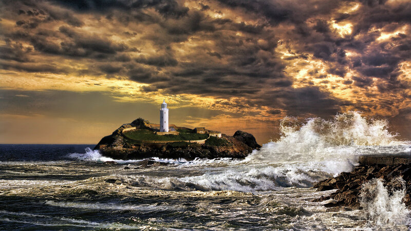 Lighthouse on Rocky Island — Brown